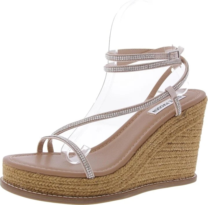 Sommer R Womens Rhinestone Faux Leather Espadrilles