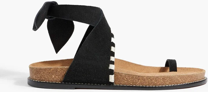 Song Leader embroidered suede sandals