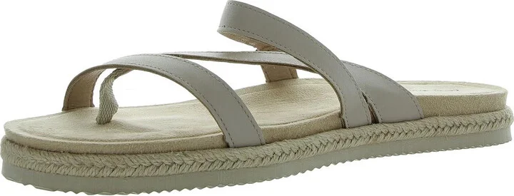 Song Womens Strappy Faux Leather Slide Sandals