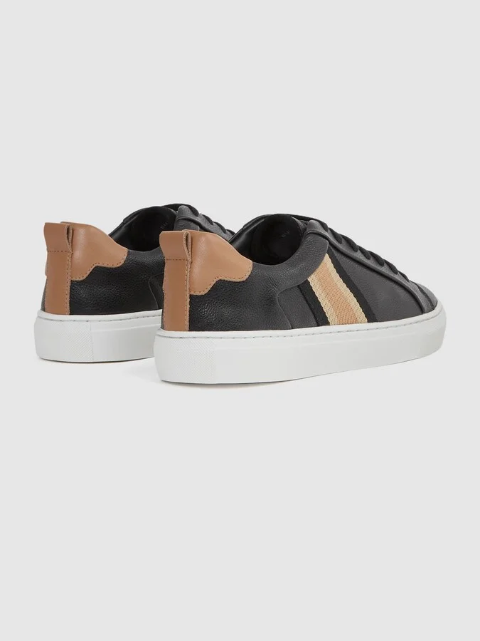 Sonia Leather Side Stripe Trainers - Image 4