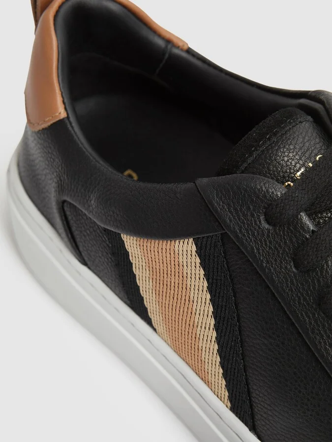 Sonia Leather Side Stripe Trainers - Image 5