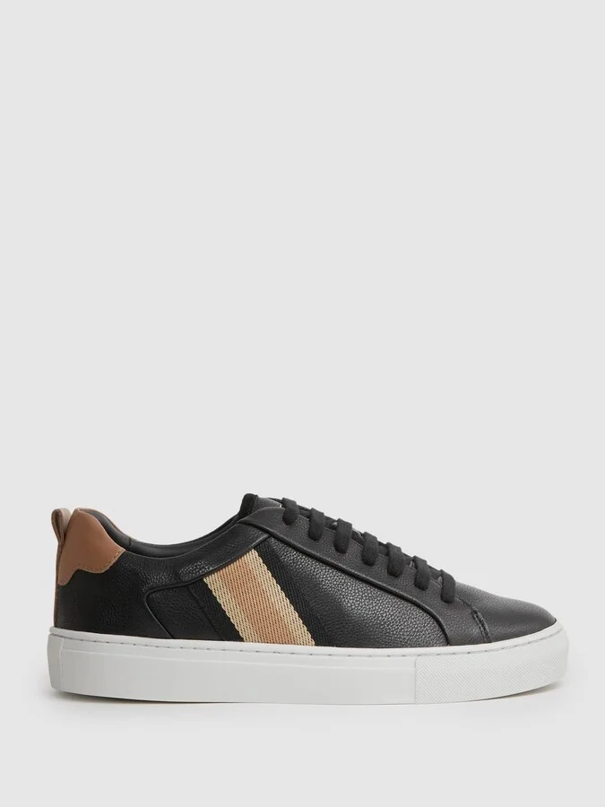 Sonia Leather Side Stripe Trainers