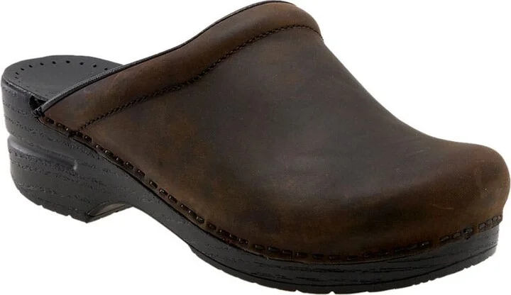 'Sonja' Oiled Leather Clog