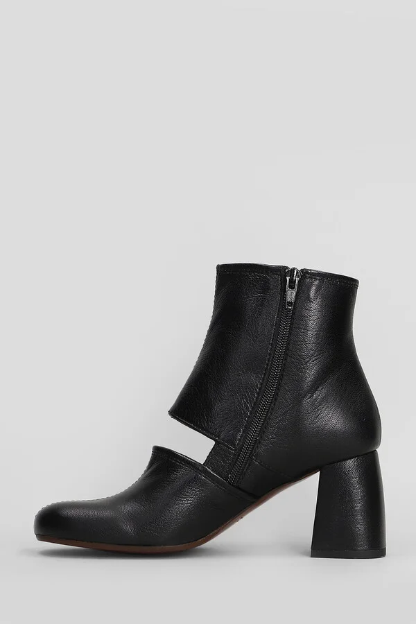 Sonli High Heels Ankle Boots In Black Leather - Image 3