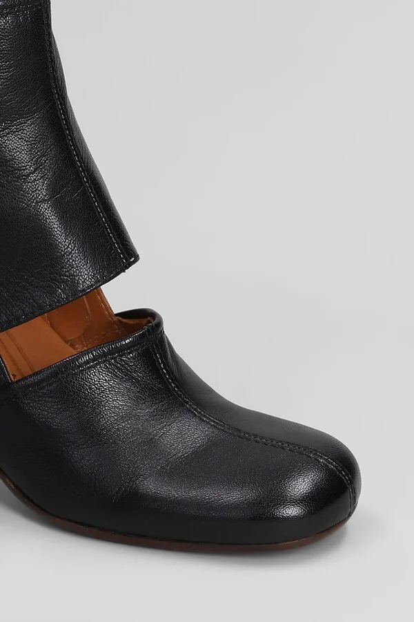 Sonli High Heels Ankle Boots In Black Leather - Image 5