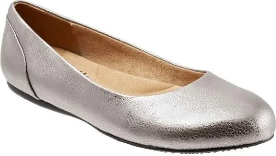 Sonoma Ballet Flat Womens US 7 Platinum Leather Slip On Comfort ZPO2578