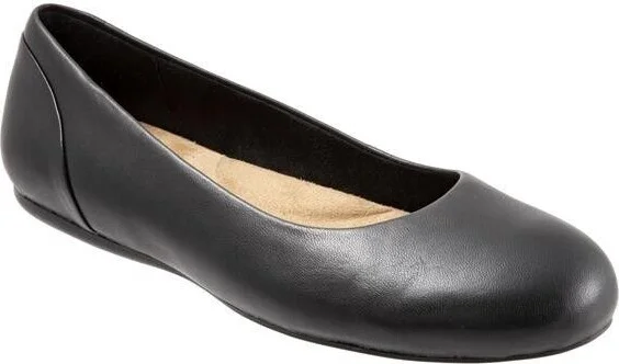 Sonoma S1862-001 Ballet Flat Women's 5 Black Leather Round Toe ZPO2210