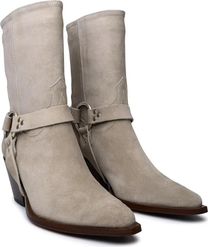 Sonora Beige Suede Ankle Boots - Image 2