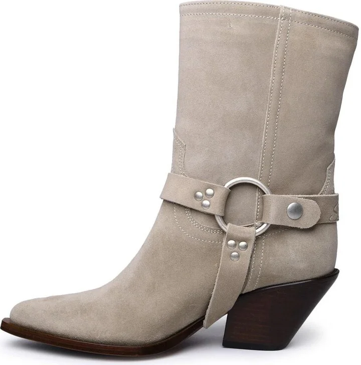 Sonora Beige Suede Ankle Boots - Image 3