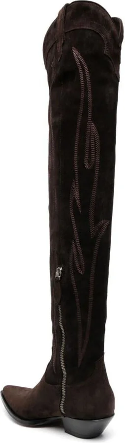 Sonora Embroidered Suede Western Boots - Image 2