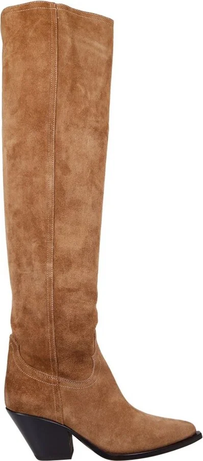 Sonora Pointed Toe Mid Block Heel Boots