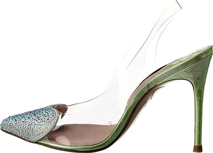 Sophia Webster Amora Vinyl & Croc-Embossed Leather Slingback Pump - Image 2
