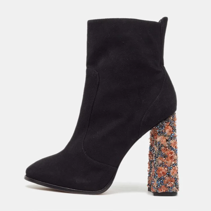 Sophia Webster Black Suede Felicity Ankle Boots Size 41.5