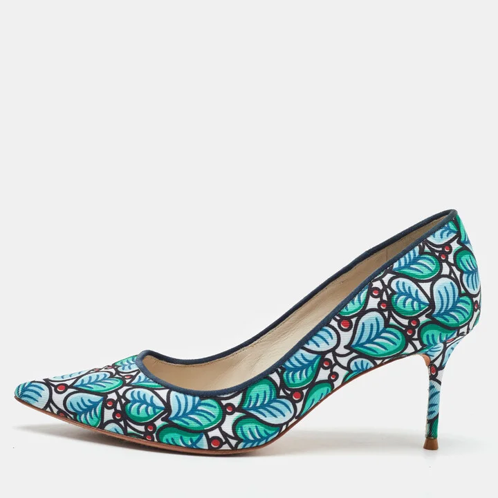 Sophia Webster For J.Crew Multicolour Printed Fabric Pointed Toe Pumps Size 38