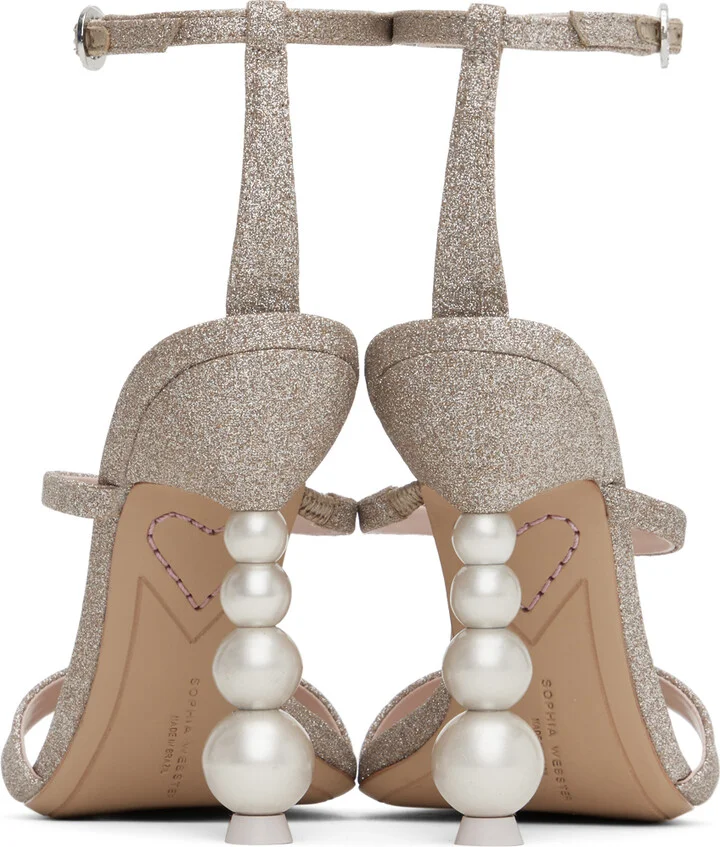 Sophia Webster Gold Rosalind Pearl Heeled Sandals - Image 2