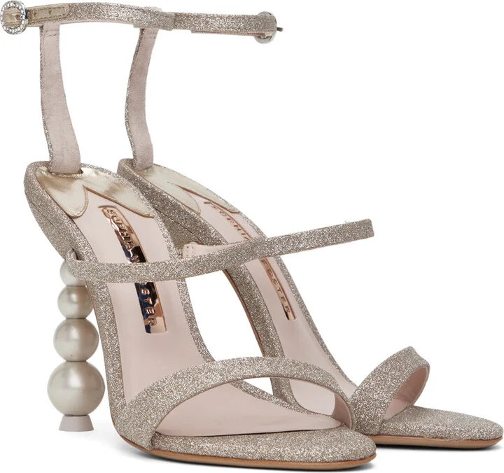 Sophia Webster Gold Rosalind Pearl Heeled Sandals - Image 4