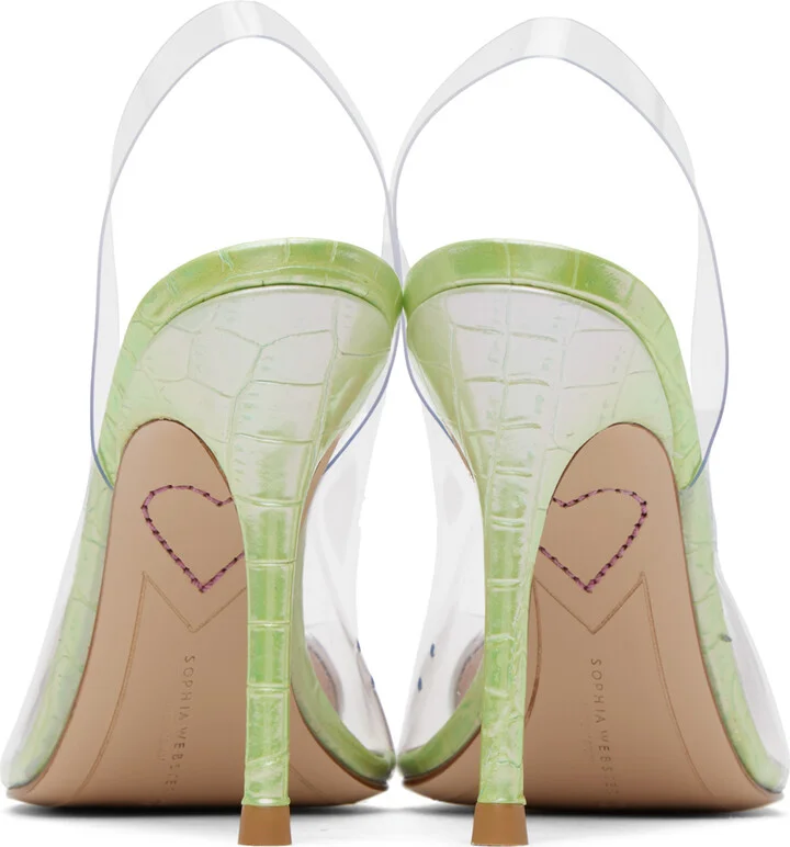 Sophia Webster Green Amora Slingback Heel - Image 2