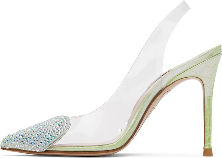 Sophia Webster Green Amora Slingback Heel - Image 3