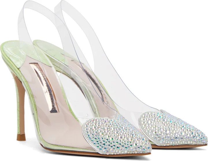 Sophia Webster Green Amora Slingback Heel - Image 4