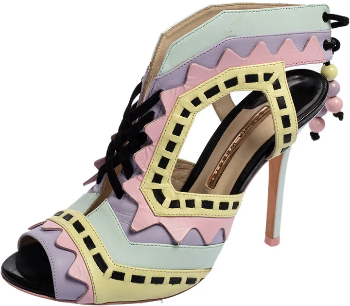 Sophia Webster Multicolor Leather Riko Cut Out Sandals Size 40