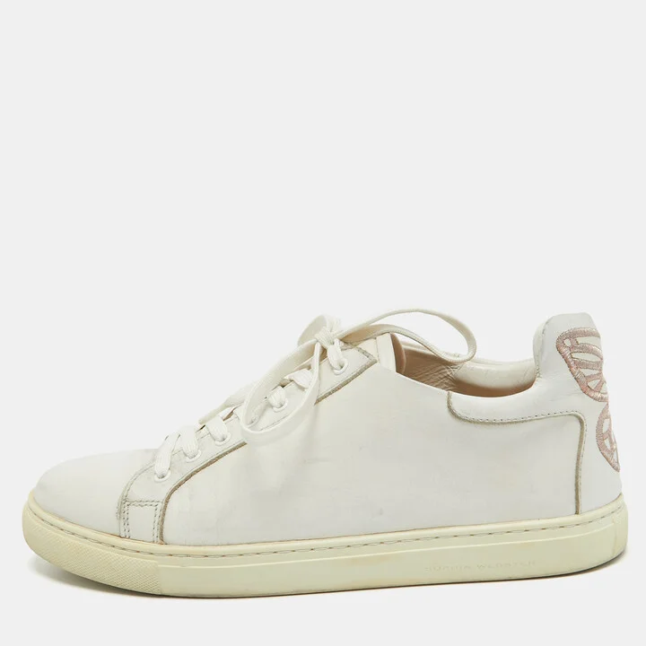 Sophia Webster White Leather Bibi Butterfly Sneakers Size 39