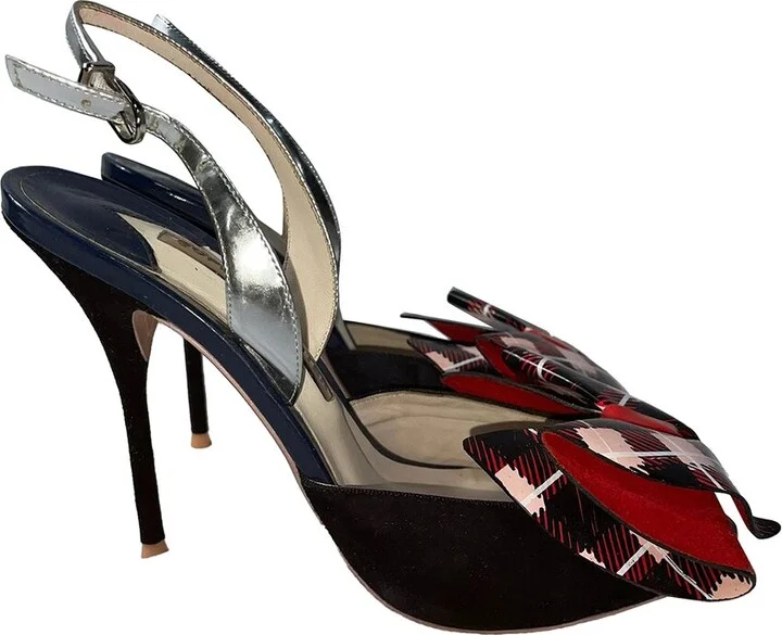 Sophia Webster Women's Leather Slingback Bow Sandal (Authentic Pre-Loved)