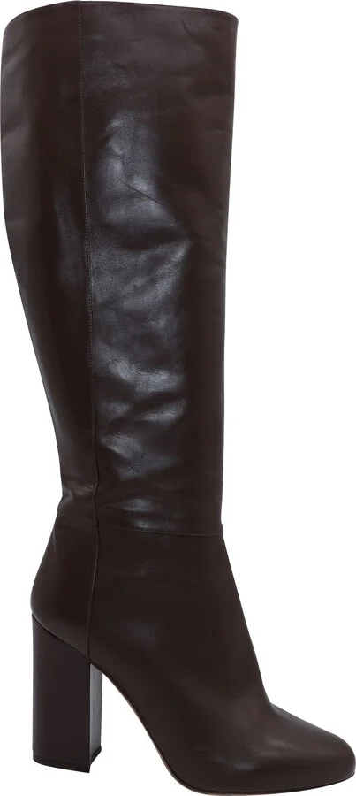 Sophie Knee High Boots in Brown Calfskin Leather