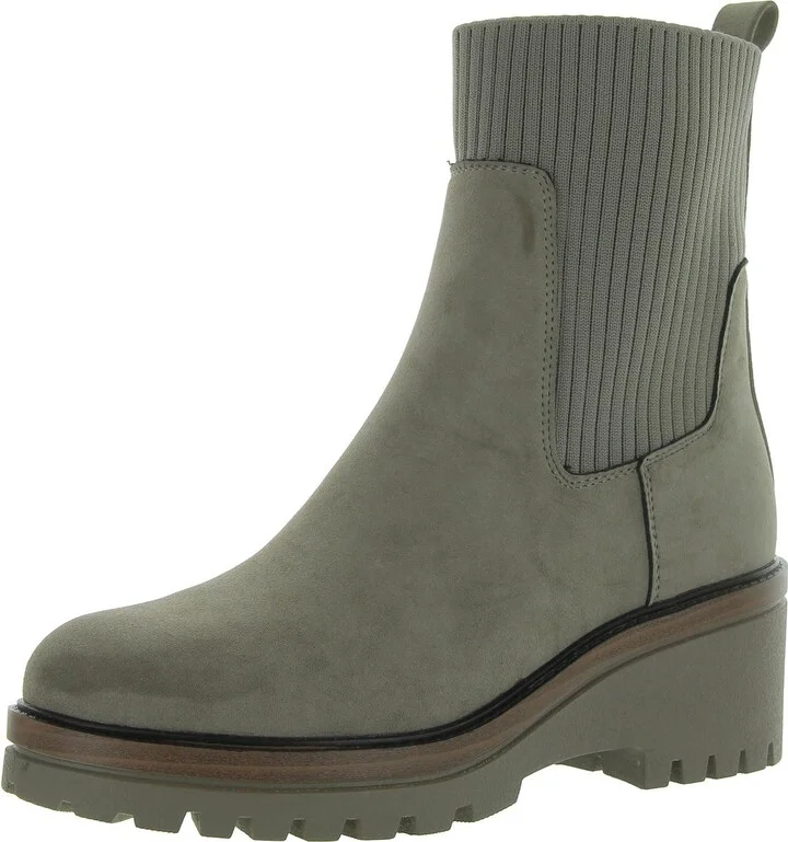 Soraya Womens Faux Leather Mid-Calf Boots