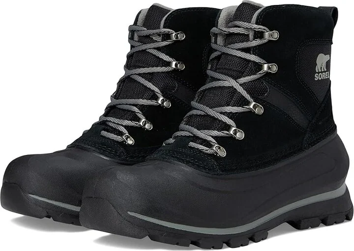 SOREL Buxtontm Lace Waterproof Men's Snow Shoes Black/Quarry : 11.5 D - Medium, Leather