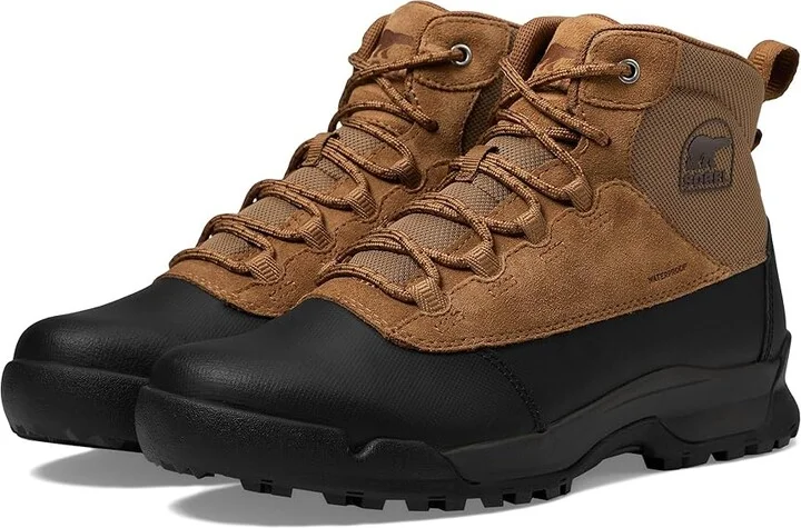 SOREL Buxtontm Lite Lace Plus Waterproof Men's Snow Shoes Elk/Black : 9 D - Medium, Leather