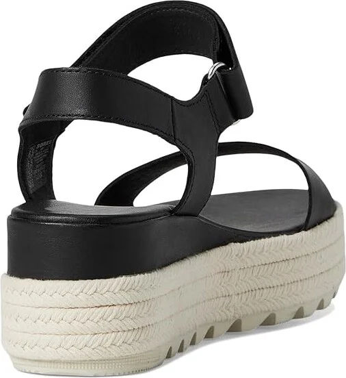 SOREL Camerontm Flatform Sandal Women's Shoes Black/Chalk : 10 B - Medium, Leather - Image 4