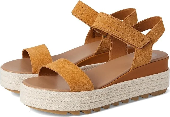 SOREL Camerontm Flatform Sandal Women's Shoes Canyon Gold/Gum 16 : 9.5 B - Medium, Leather