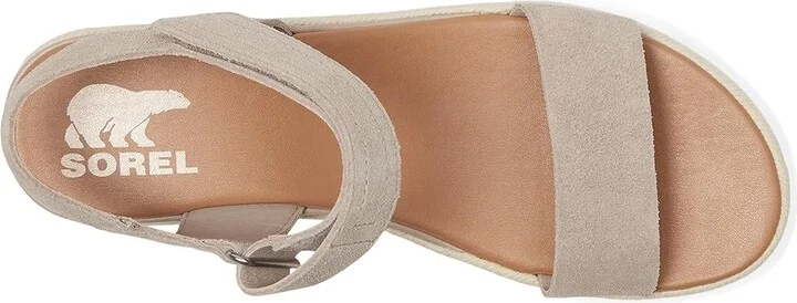 SOREL Camerontm Flatform Sandal Women's Shoes Crushed Clay/Gum 17 : 10 B - Medium, Leather - Image 2