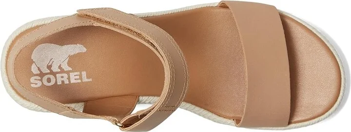 SOREL Camerontm Wedge Sandal Women's Shoes Honest Beige/Chalk : 10 B - Medium, Leather - Image 2
