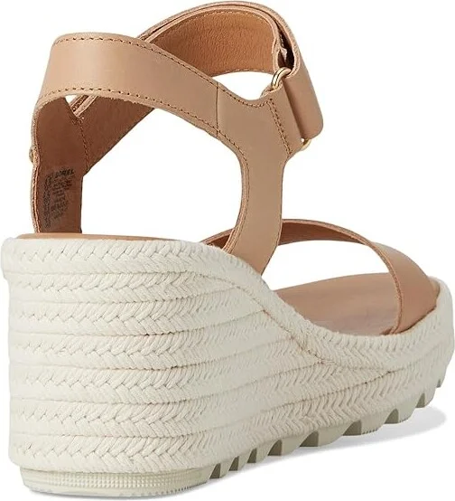 SOREL Camerontm Wedge Sandal Women's Shoes Honest Beige/Chalk : 10 B - Medium, Leather - Image 4