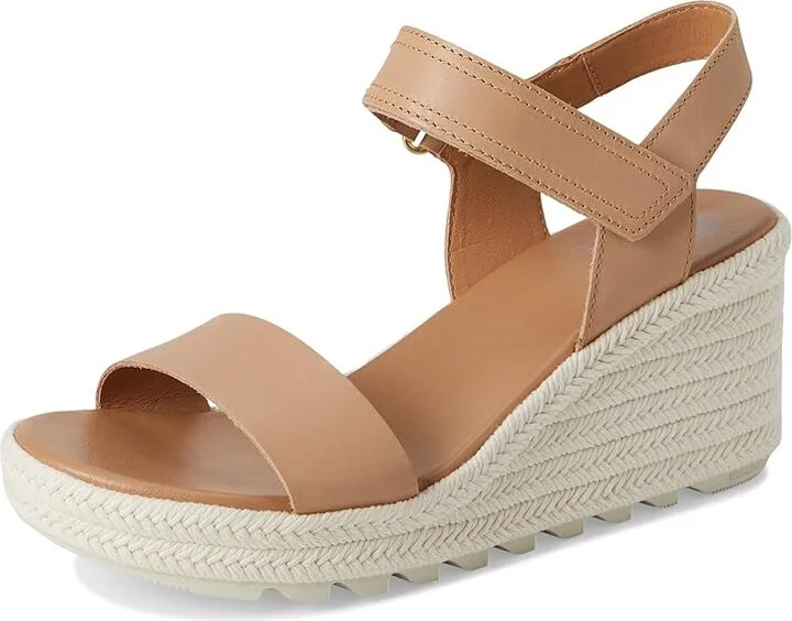 SOREL Camerontm Wedge Sandal Women's Shoes Honest Beige/Chalk : 10 B - Medium, Leather - Image 5