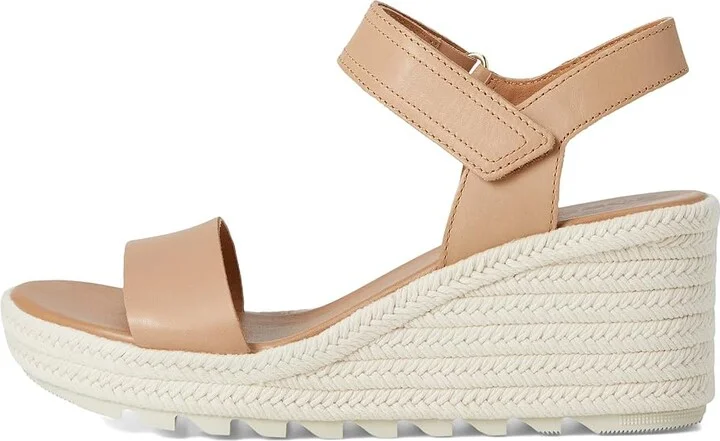 SOREL Camerontm Wedge Sandal Women's Shoes Honest Beige/Chalk : 10 B - Medium, Leather - Image 6