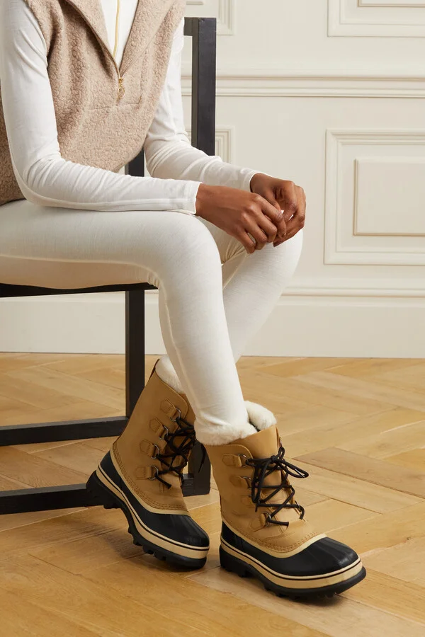 Sorel - Caribou Fleece-trimmed Nubuck And Rubber Snow Boots - Brown - Image 2