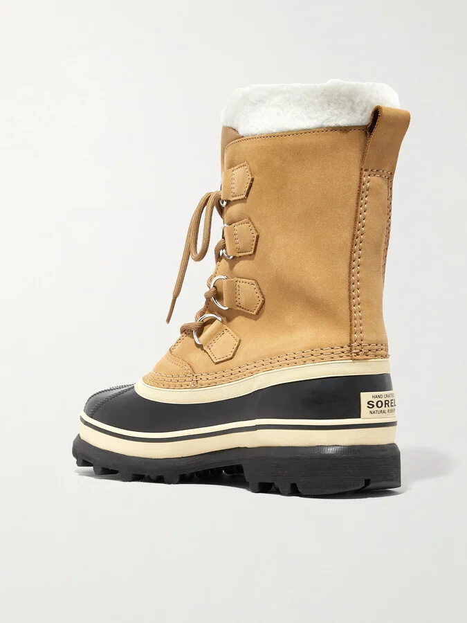 Sorel - Caribou Fleece-trimmed Nubuck And Rubber Snow Boots - Brown - Image 3