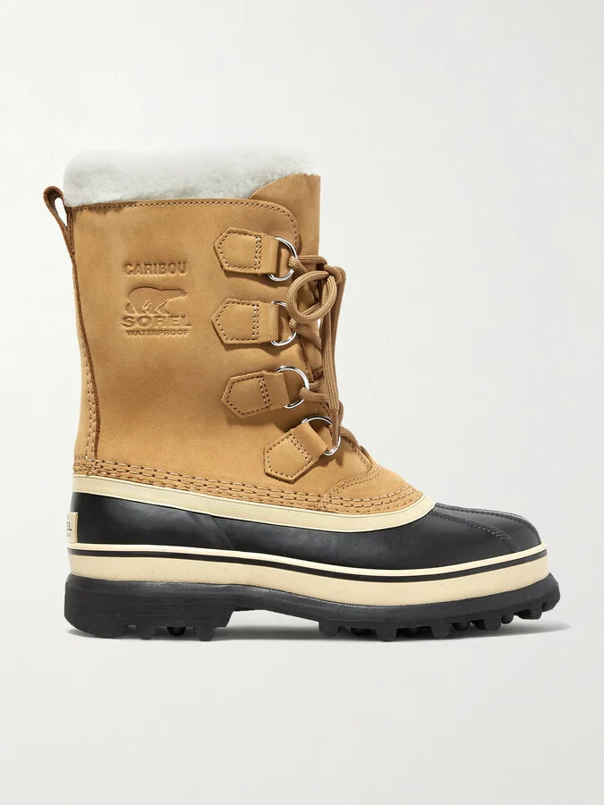 Sorel - Caribou Fleece-trimmed Nubuck And Rubber Snow Boots - Brown