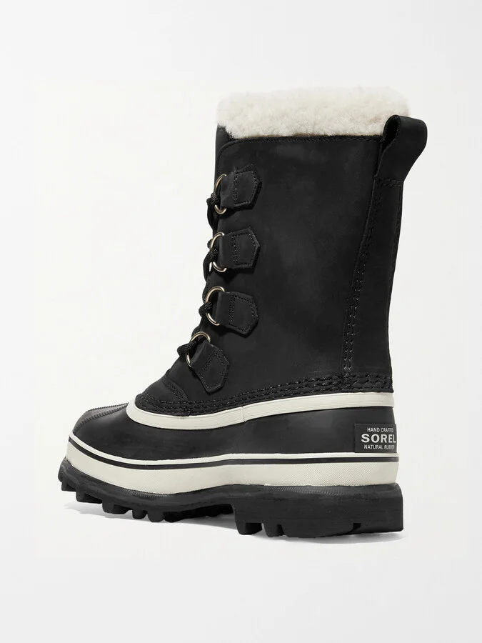 Sorel - Caribou Waterproof Nubuck And Rubber Boots - Black - Image 3