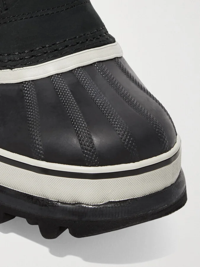 Sorel - Caribou Waterproof Nubuck And Rubber Boots - Black - Image 4