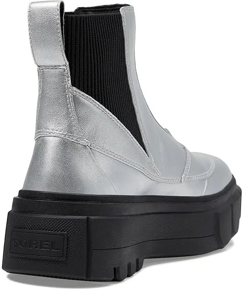 SOREL Cariboutm X Boot Chelsea Waterproof Women's Boots Pure Silver/Black : 8.5 B - Medium, Suede - Image 4