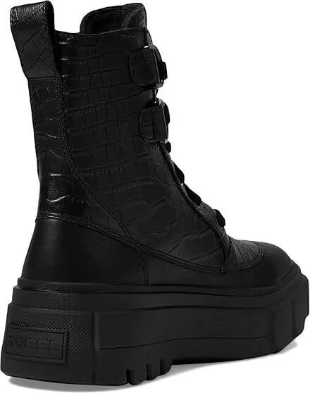 SOREL Cariboutm X Boot Lace Waterproof Women's Boots Black/Black : 9 B - Medium, Leather/Textile - Image 4