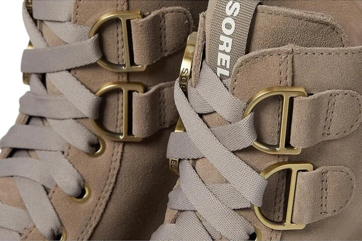 SOREL Cariboutm X Boot Lace Waterproof Women's Boots Omega Taupe/Sea Salt : 11 B - Medium, Leather/Textile - Image 5