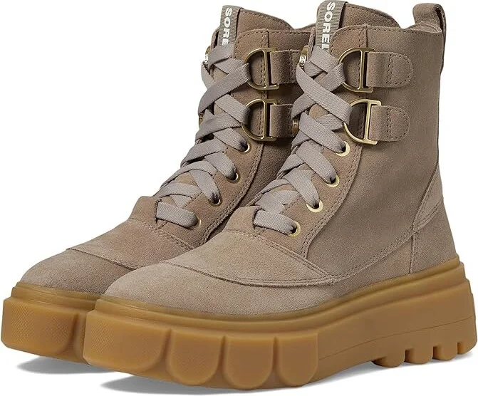 SOREL Cariboutm X Boot Lace Waterproof Women's Boots Omega Taupe/Sea Salt : 11 B - Medium, Leather/Textile