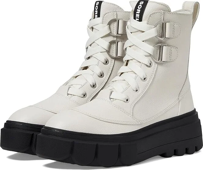 SOREL Cariboutm X Boot Lace Waterproof Women's Boots Sea Salt/Black : 9.5 B - Medium, Leather/Textile