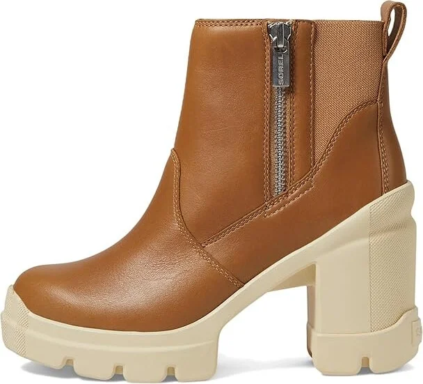 SOREL Cariboutm X Heel Chelsea High Women's Heels Shoes Tawny Buff/Honey White : 9 B - Medium, Leather/Rubber - Image 5
