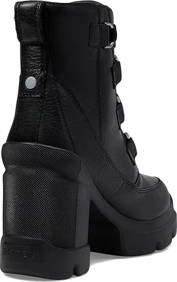 SOREL Cariboutm X Heel Lace High Women's Heels Shoes Black/Black : 7.5 B - Medium, Leather - Image 4