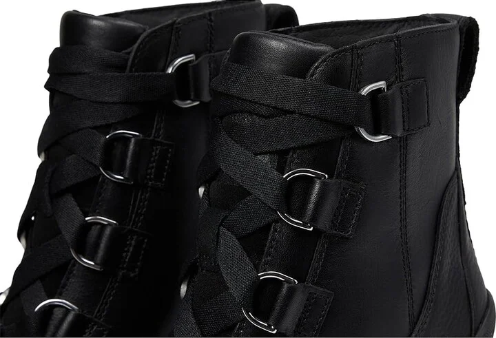 SOREL Cariboutm X Heel Lace High Women's Heels Shoes Black/Black : 7.5 B - Medium, Leather - Image 6